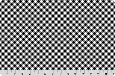 Tela de Cuddle de Gingham Barely Basics Negra por Yarda