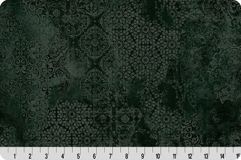 Tela de Cuddle para Acolchar Barely Basics Stone Wash Forest por Yarda