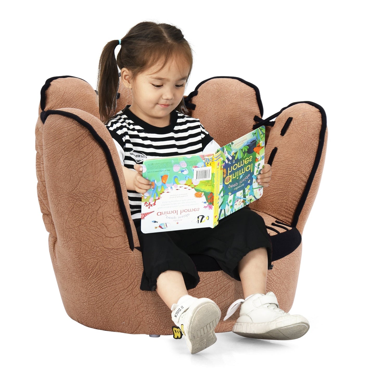 Kids Baseball Glove Shaped Upholstered Sofa