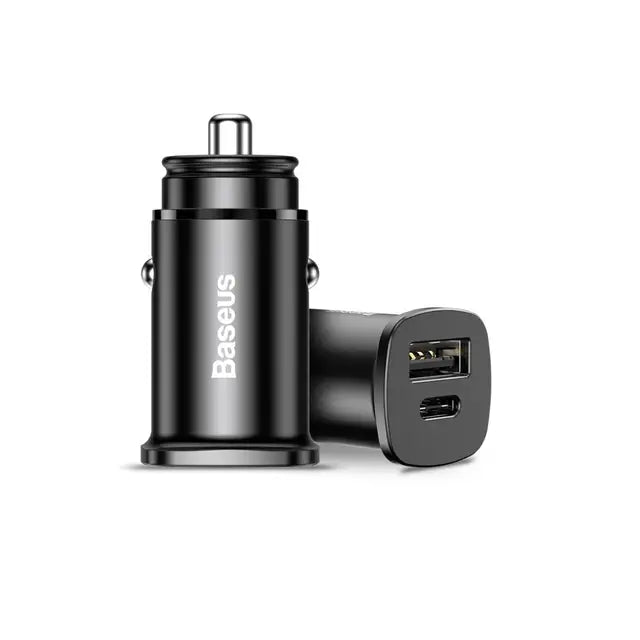 Baseus 30W Dual USB C PD Quick Charge QC 4.0 Car Charger For Mobile Phone Charger Fast USB PD Type C AFC SCP Car Phone Charger - Korvel