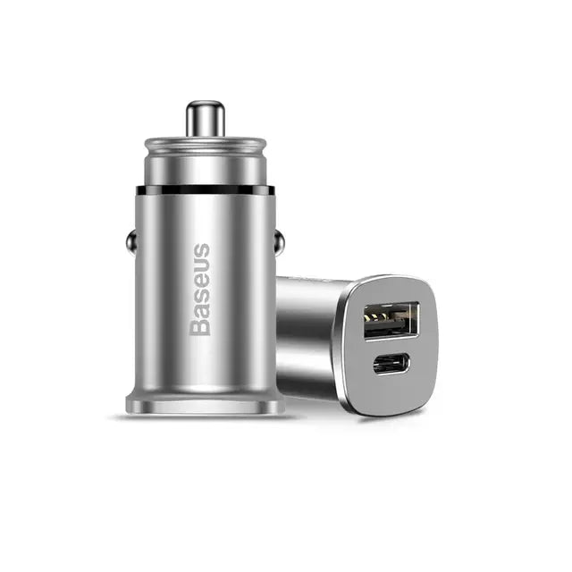 Baseus 30W Dual USB C PD Quick Charge QC 4.0 Car Charger For Mobile Phone Charger Fast USB PD Type C AFC SCP Car Phone Charger - Korvel