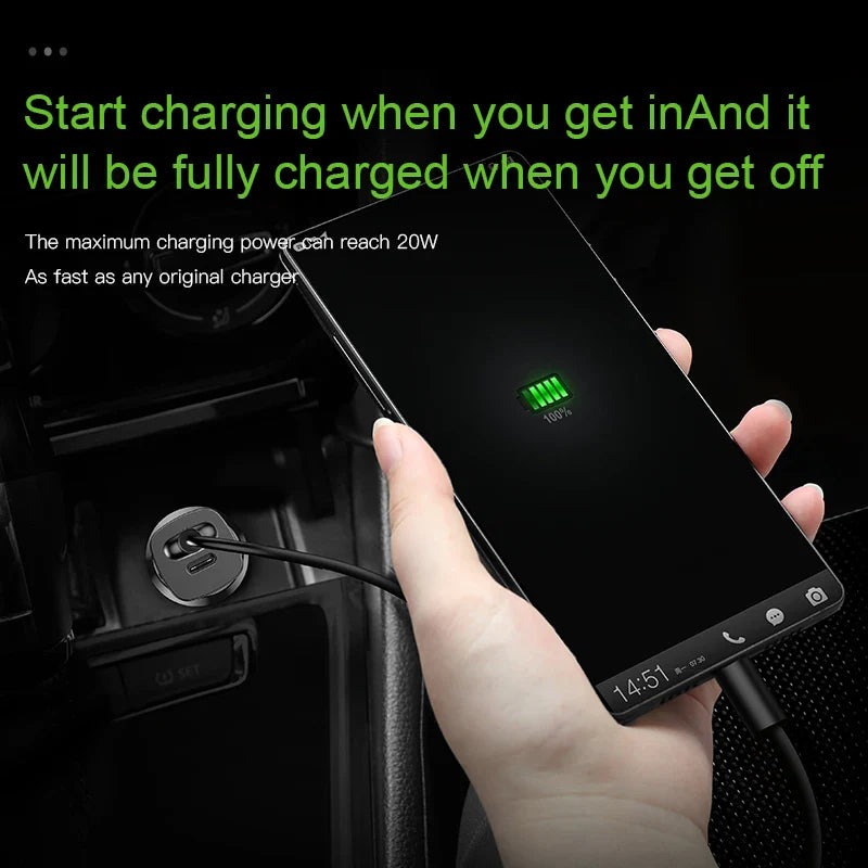 Baseus 30W Dual USB C PD Quick Charge QC 4.0 Car Charger For Mobile Phone Charger Fast USB PD Type C AFC SCP Car Phone Charger - Korvel