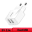 Baseus 5V 2.1A Dual USB Charger For Phone Fast Charging Charger Portable EU Plug Travel Adapter Wall charger - Korvel