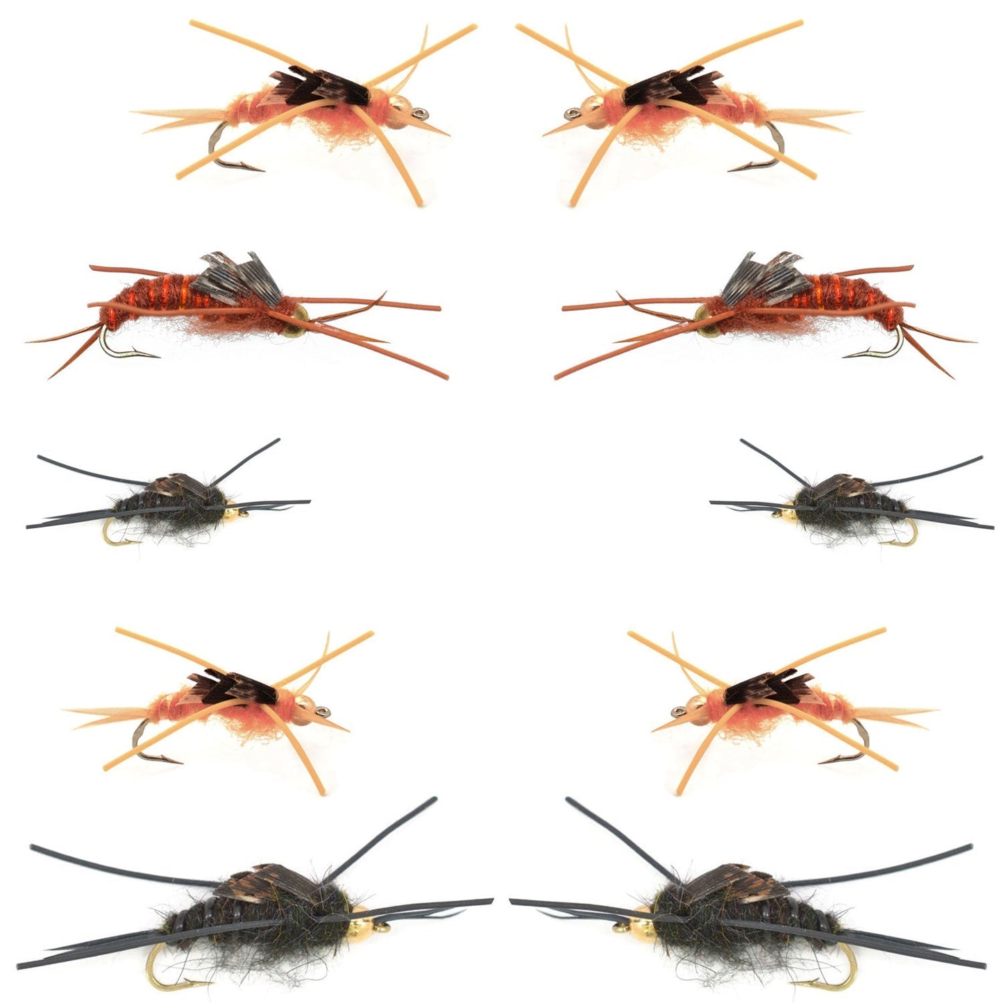 Kaufmann's Tungsten Bead Stonefly Nymph Assortment - Premium Wet Flies for Anglers - 10 Bead Head Patterns in Multiple Sizes - Korvel