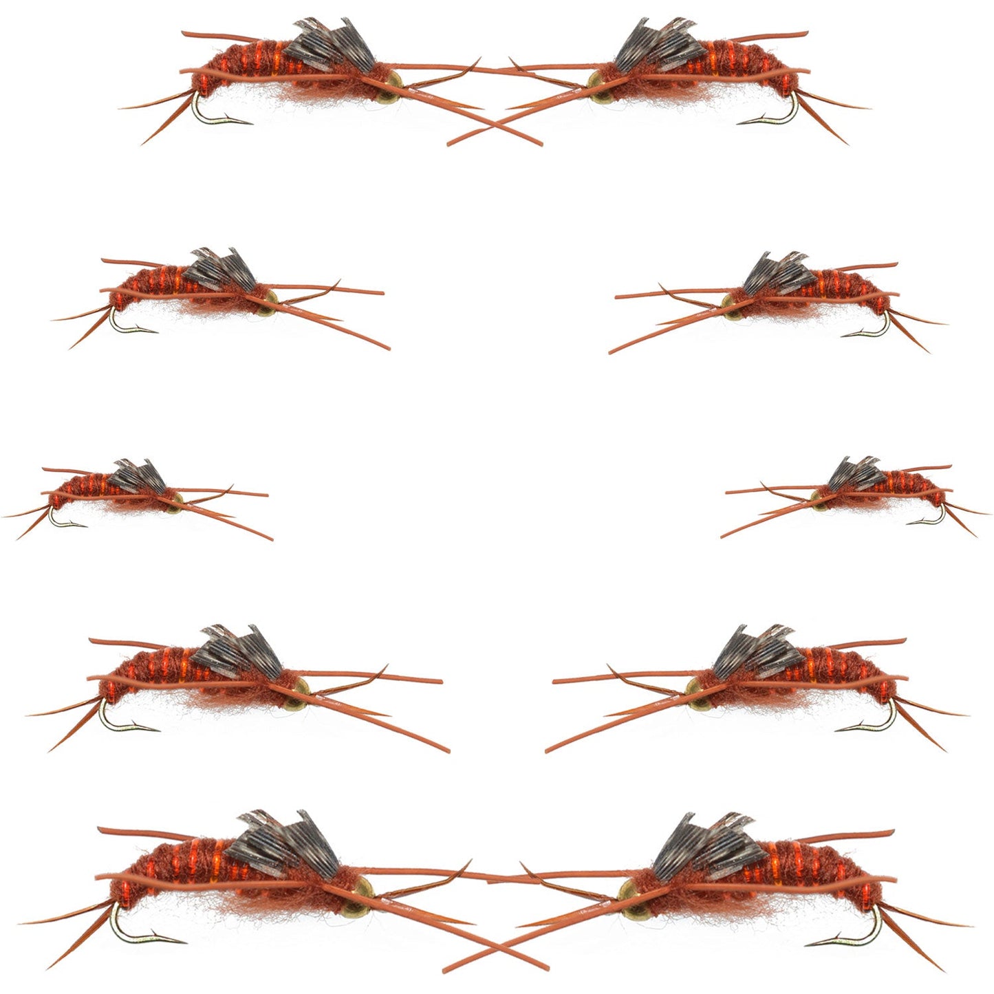 Kaufmann's Premium Brown Stonefly Nymph Assortment - Bead Head Rubber Legs Wet Flies (Sizes 6, 8, 10, 12) - Korvel