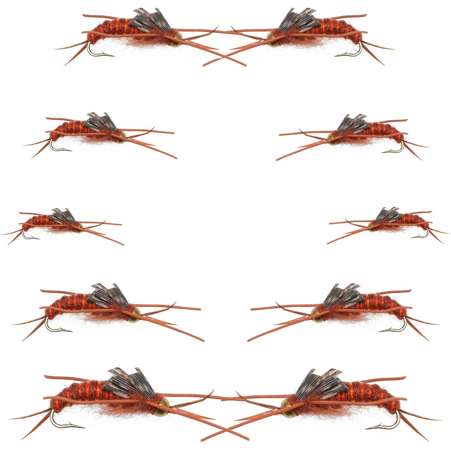 Kaufmann's Premium Brown Stonefly Nymph Assortment - Bead Head Rubber Legs Wet Flies (Sizes 6, 8, 10, 12) - Korvel
