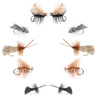 Ultimate Caddis Dry Fly Set - 10 Essential Patterns for Every Angler - Sizes 12 to 18 - Korvel