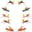 Colección Basics - Surtido de moscas secas Foam Hoppers n.° 2 - 10 moscas secas Grasshopper para pesca - 5 patrones - Anzuelo tamaño 10 