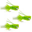 Chartreuse Flashtail Bass Popper - 3 Pack Size 6 with Weed Guard - Korvel