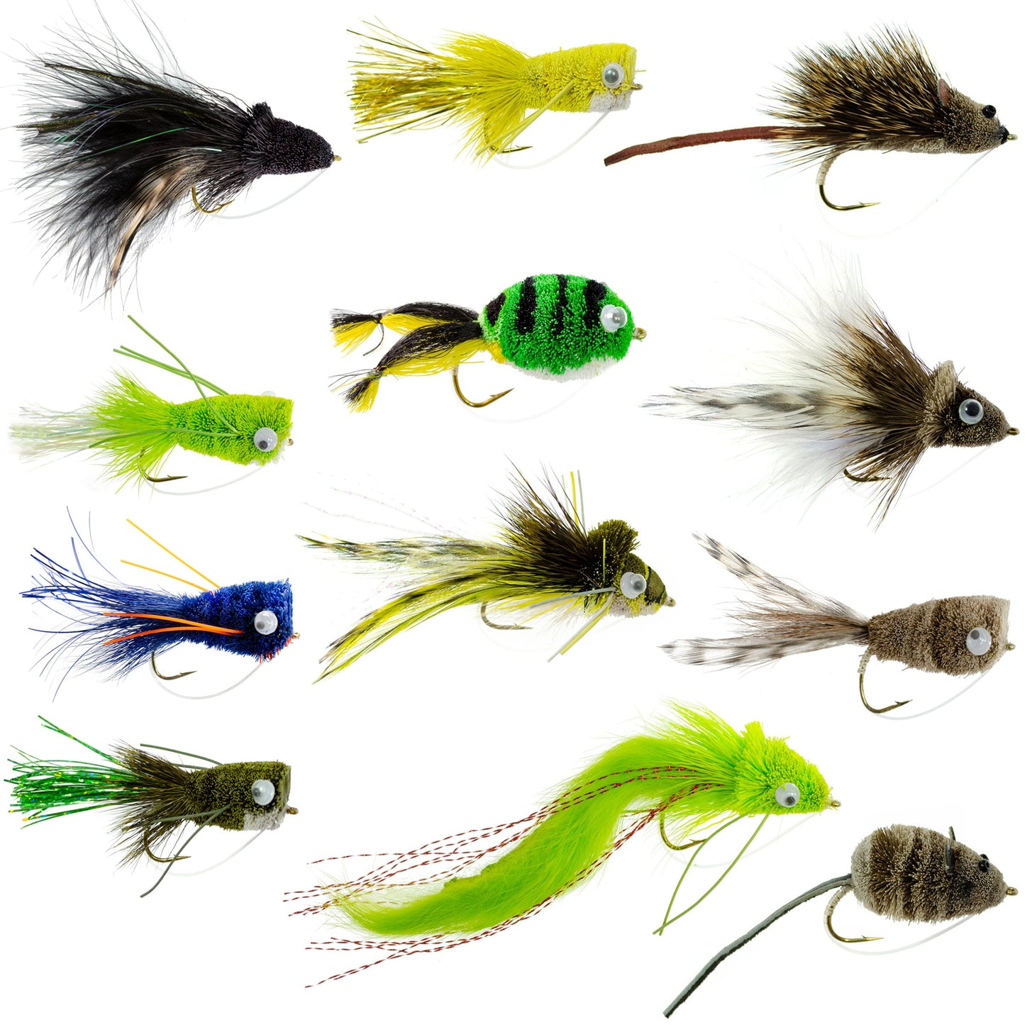 Ultimate Bass Bug Fly Fishing Set - 12 Premium Poppers & Divers - Korvel