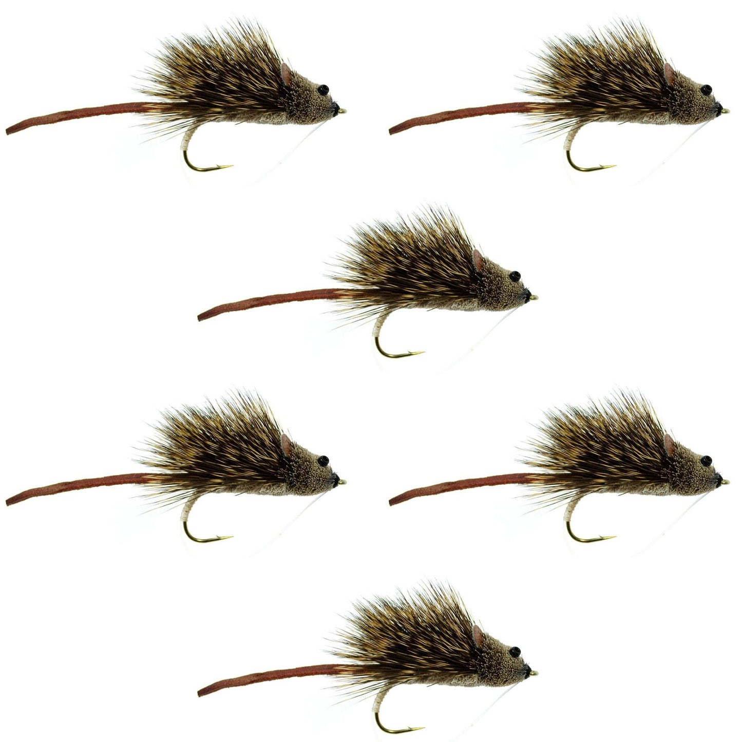 Premium Deer Hair Scruffy Rat Flies - Size 2 for Bass Fishing - Korvel