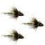 Triple Pack of White Marabou Deer Hair Divers - Size 4 Bass Fishing Flies with Weed Guards - Korvel