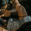 Custom Forged Warlord's Edge Battle Axe – 1095 Steel Blade & Ash Wood Handle - Korvel