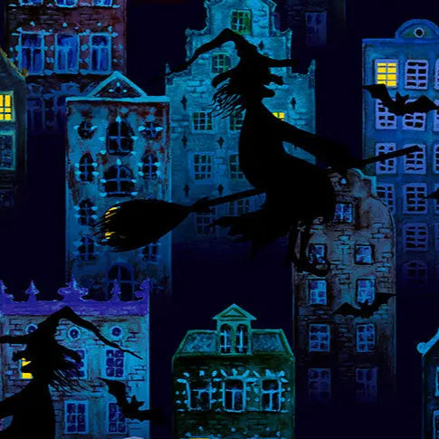 Tissu Cuddle Numérique Batty Witch Multi par Yard