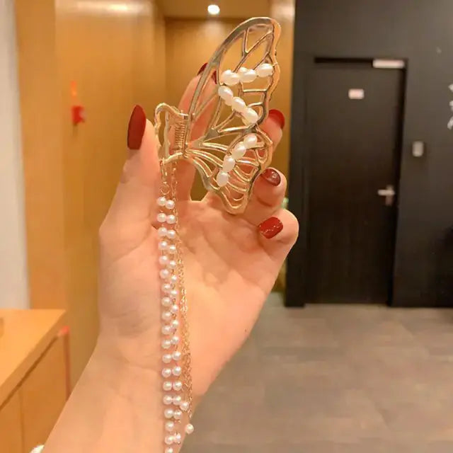Pinza para el cabello en forma de mariposa elegante para recogidos con estilo