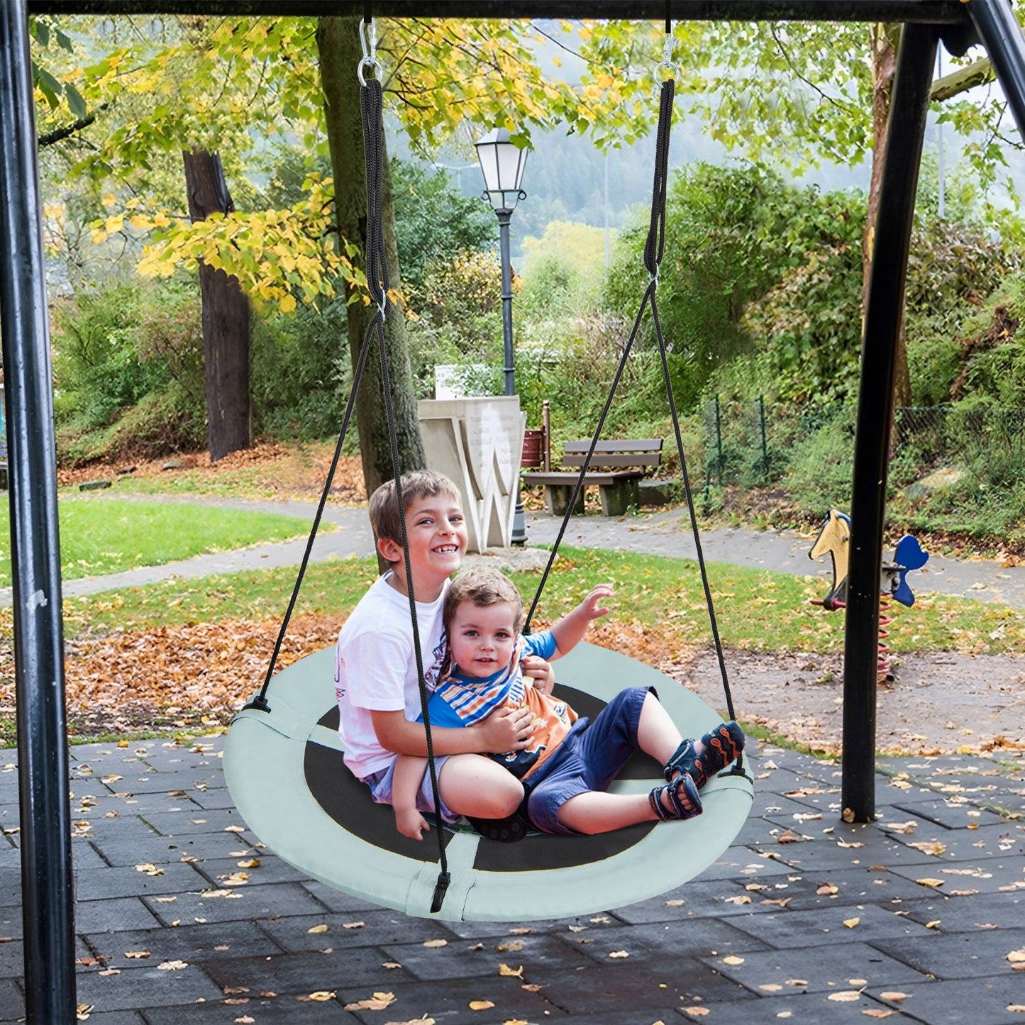 Balancoire en forme de soucoupe ajustable de 40 pouces - Amusement extérieur premium