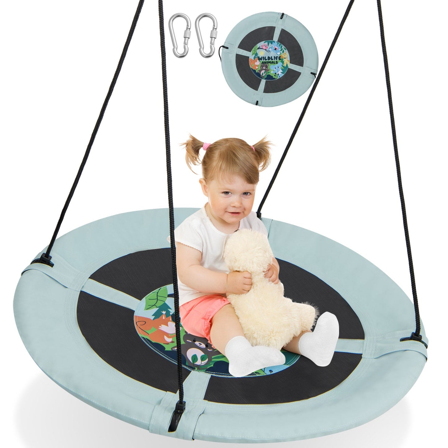 Balancoire en forme de soucoupe ajustable de 40 pouces - Amusement extérieur premium