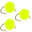 Hot Chartreuse Bead Head Egg Flies - 3 Pack, Size 16 - Korvel