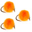 Hot Orange Bead Head Egg Flies - 3 Pack, Size 16 - Korvel