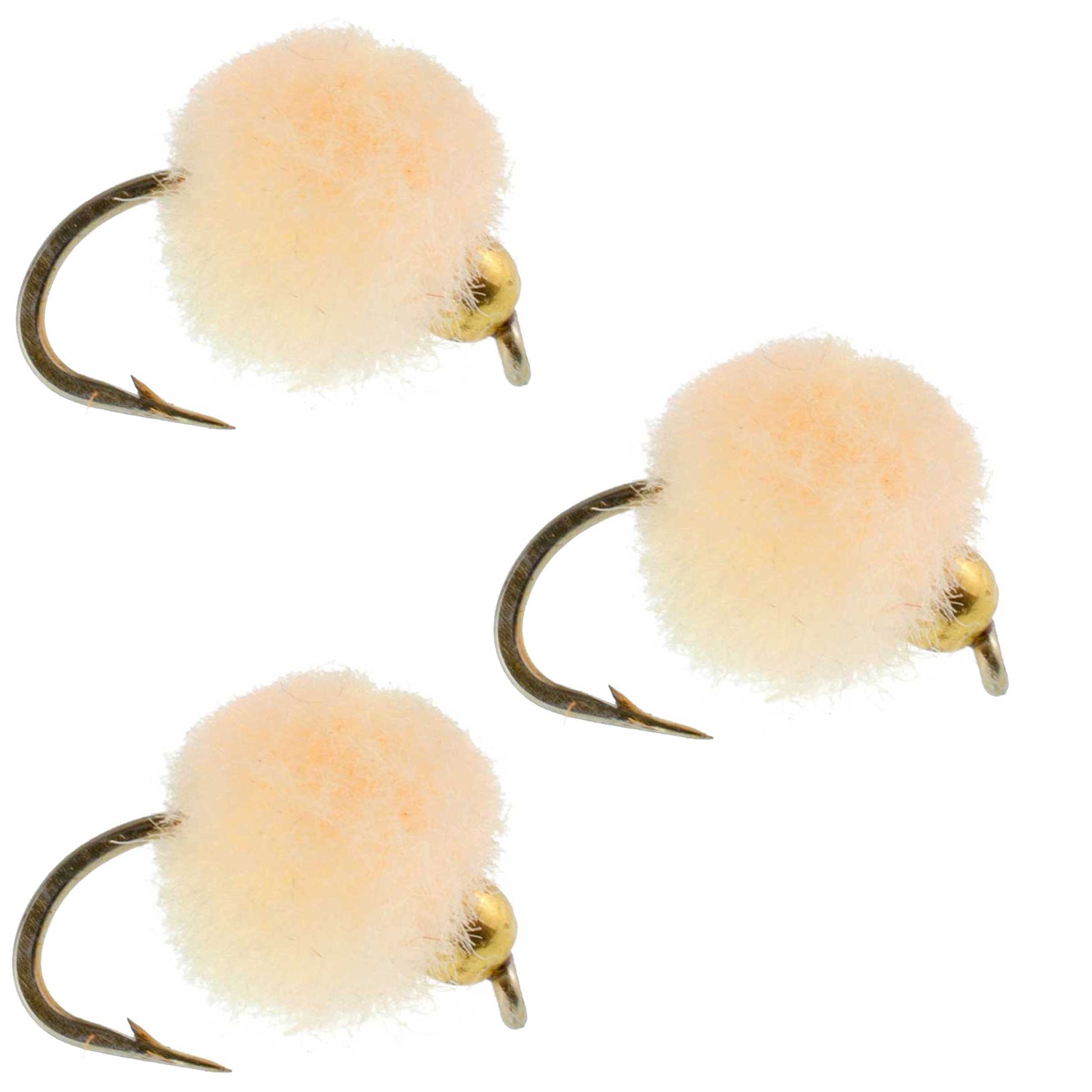 3 Pack Oregon Cheese Egg Bead Head Fly Fishing Flies - Size 16 Hooks - Korvel