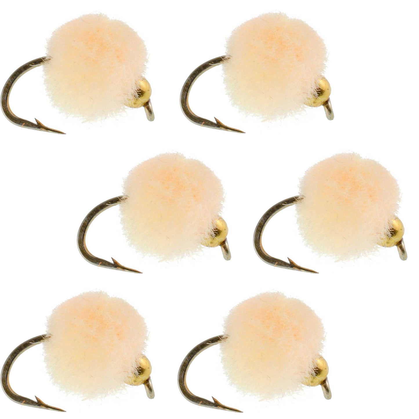 Premium Bead Head Oregon Cheese Egg Fly Set - 6 Size 16 Flies - Korvel
