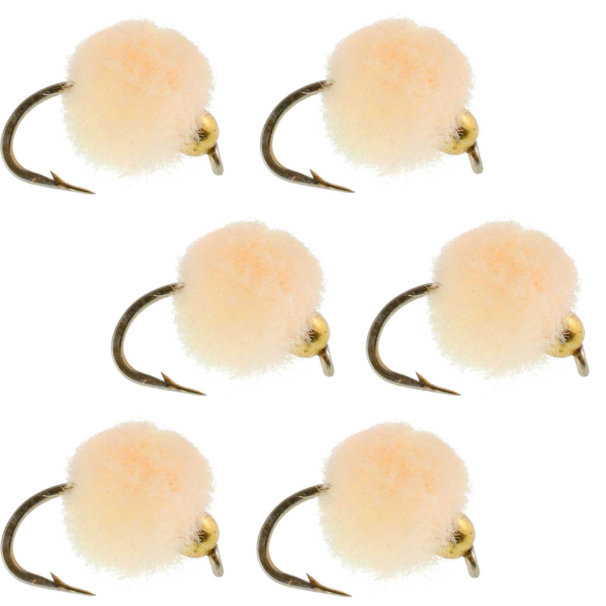 Premium Bead Head Oregon Cheese Egg Fly Set - 6 Size 16 Flies - Korvel