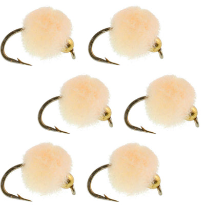 Premium Bead Head Oregon Cheese Egg Fly Set - 6 Size 16 Flies - Korvel