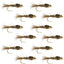 Gold Ribbed Hare's Ear Nymph - Barbless Bead Head Flies (12 Pack, Size 16) - Korvel
