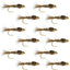 Bead Head Gold Ribbed Hares Ear Nymph 1 Dozen Flies - Size 10