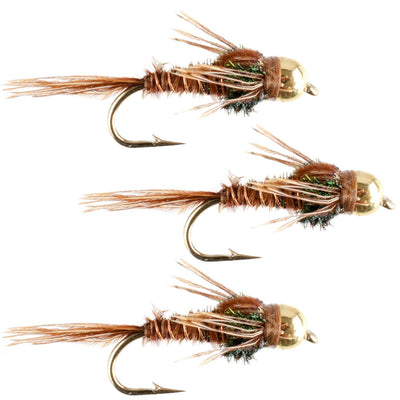Triple Pack of Bead Head Pheasant Tail Nymphs - Size 16 for Ultimate Fishing Success - Korvel