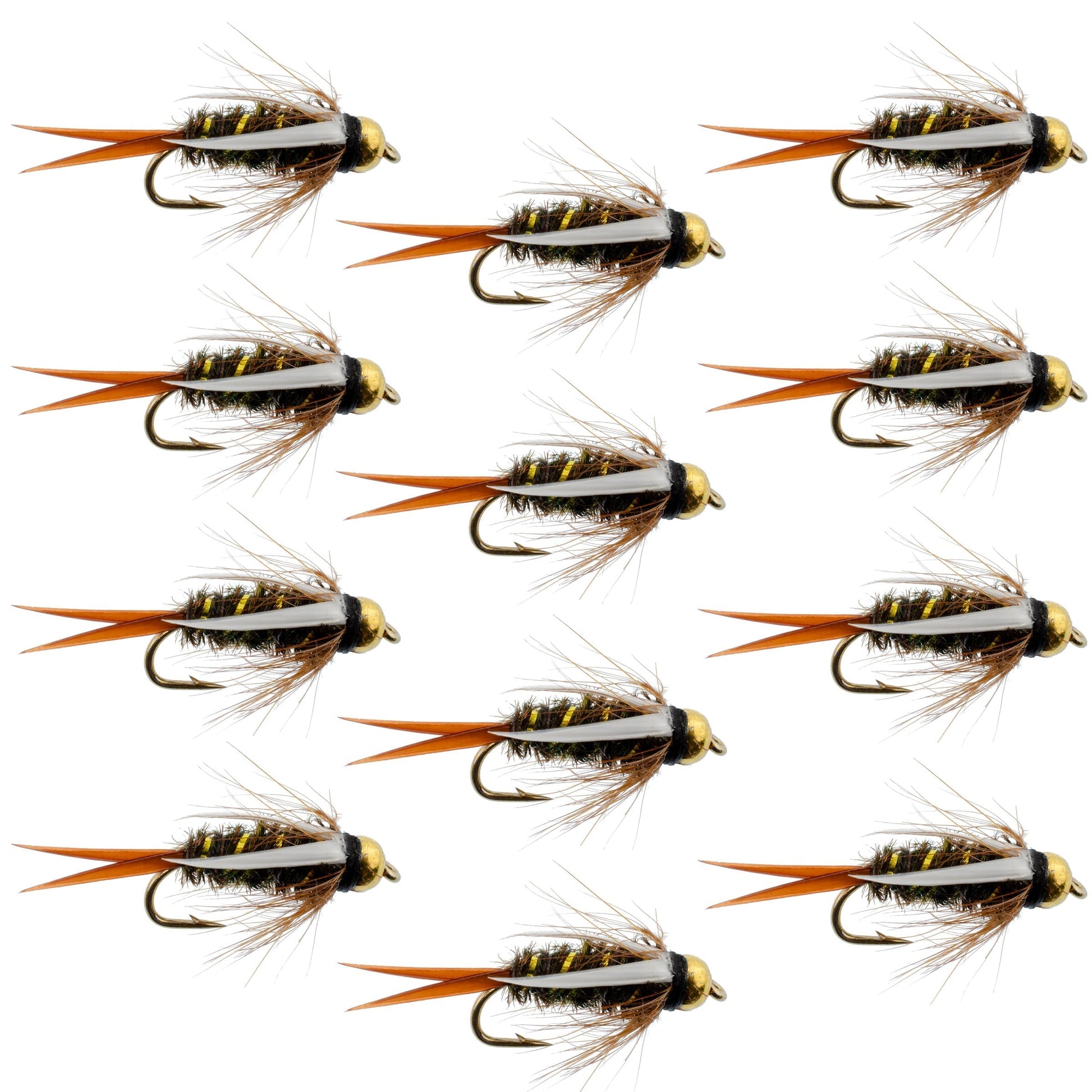 Premium Bead Head Prince Nymph Flies - 12 Pack, Size 16 - Korvel