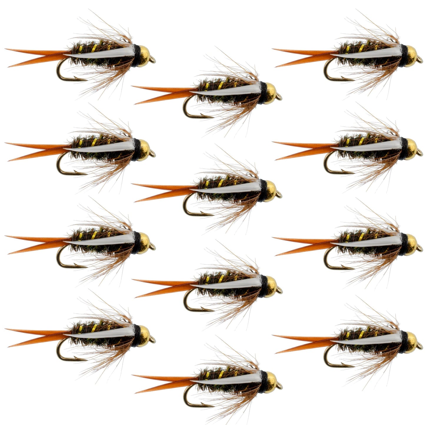 Premium Bead Head Prince Nymph Flies - 12 Pack, Size 18 - Korvel