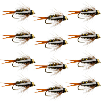Barbless Bead Head Prince Nymph Flies - 12 Pack Size 10 for Ultimate Fishing Success - Korvel