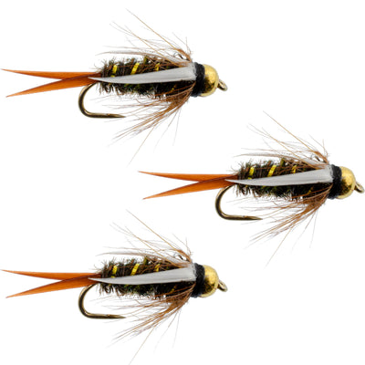 3 Pack Barbless Bead Head Prince Nymphs - Size 10 for Trout Fishing - Korvel