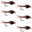 Premium Bead Head Copper John Nymph Flies - Size 12 (Pack of 6) - Korvel