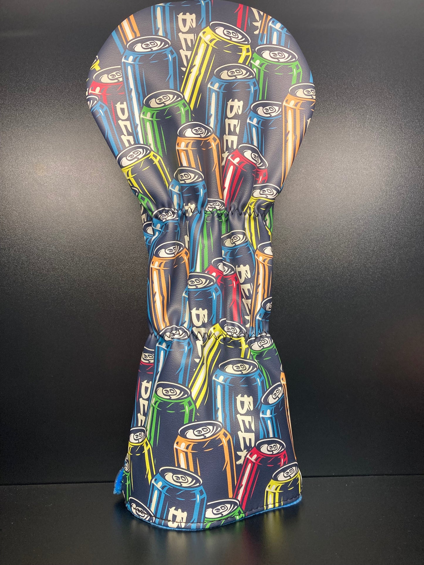 Vibrant Beer Can Collage Golf Headcover