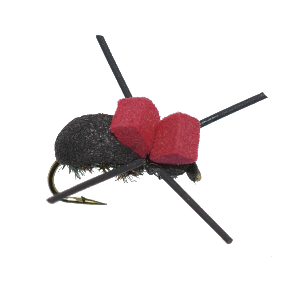 Essential Terrestrial Fly Collection - 24 Premium Hoppers, Ants & Beetles with Fly Box - Korvel