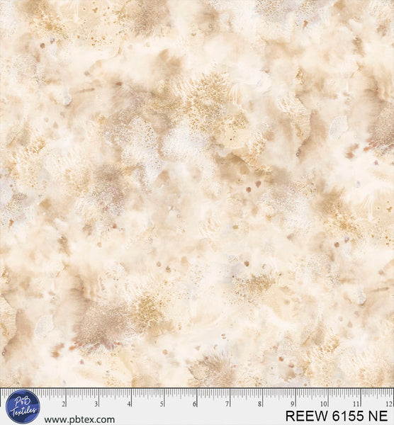 Tissu large en coton Beige Underwater Reef 108" par yard