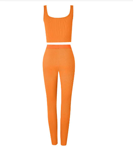 Conjunto de Top Corto y Leggings de Gimnasio Premium