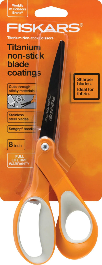 Fiskars Bent Softgrip Nonstick Titanium Scissors - 8in