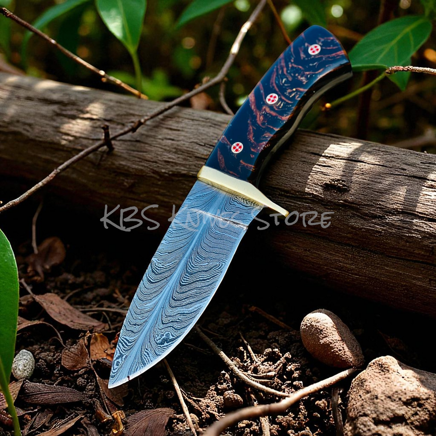Premium Damascus Steel Hunting Knife – Unique Pine Cone Handle - Korvel