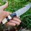 Premium Custom Damascus Steel Guthook Hunting Knife - Korvel