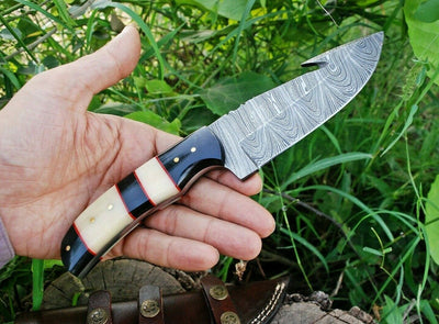 Premium Custom Damascus Steel Guthook Hunting Knife - Korvel