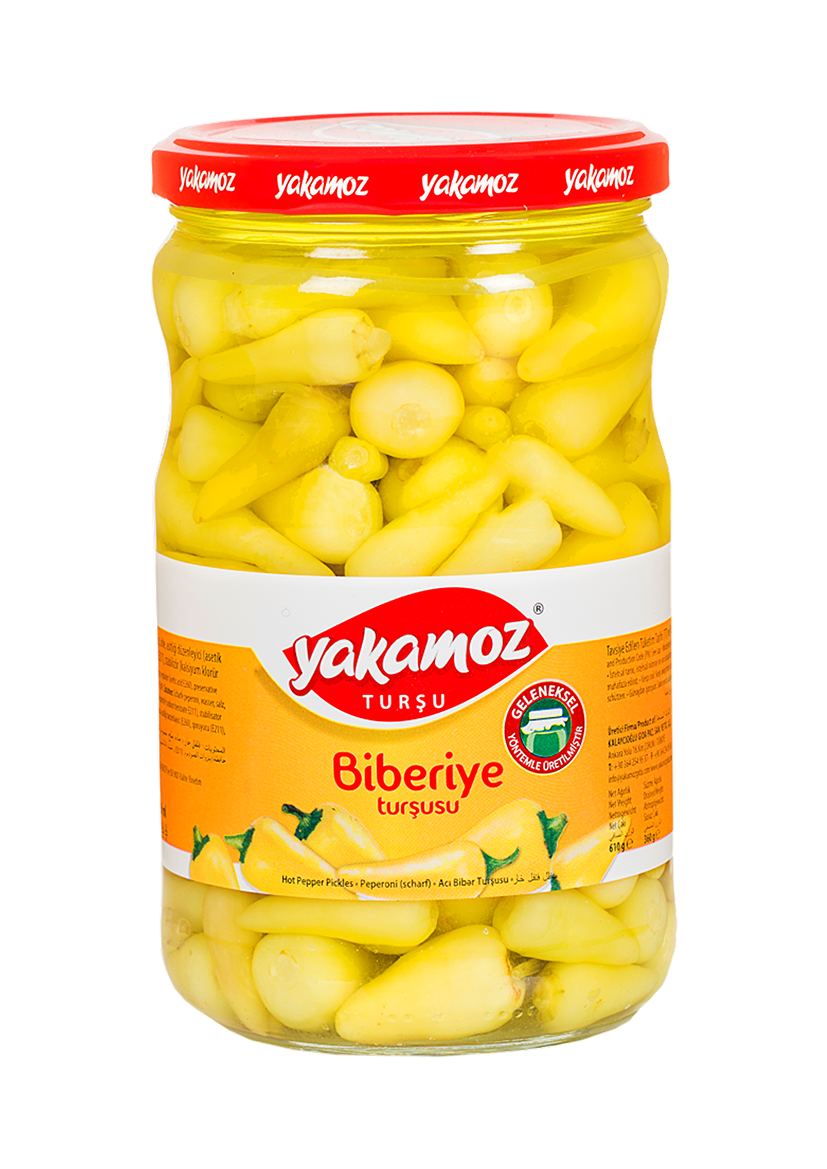 Yakamoz Hot Baby Pepper Pickle 650 g (22.9 oz) – Spicy Whole Peppers - Korvel