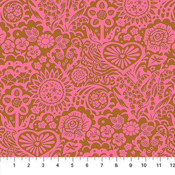 Big Heaven Coral Yesterday Cotton Fabric - 44"/45" Per Yard