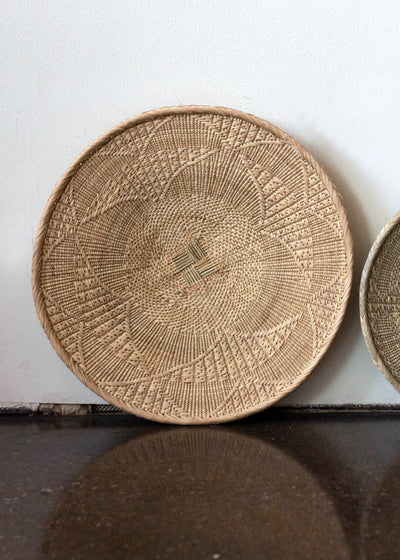 African Wall Basket Decor | Binga Blonde Woven Art