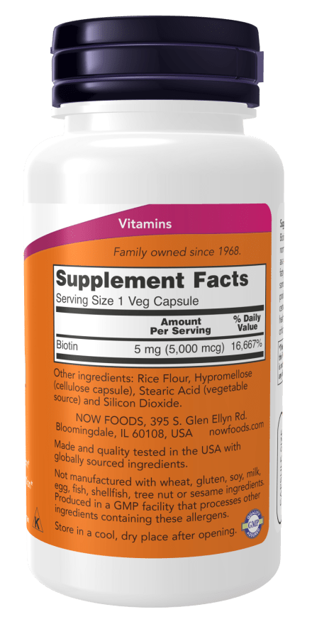 Capsules végétales de biotine premium 5 000 mcg