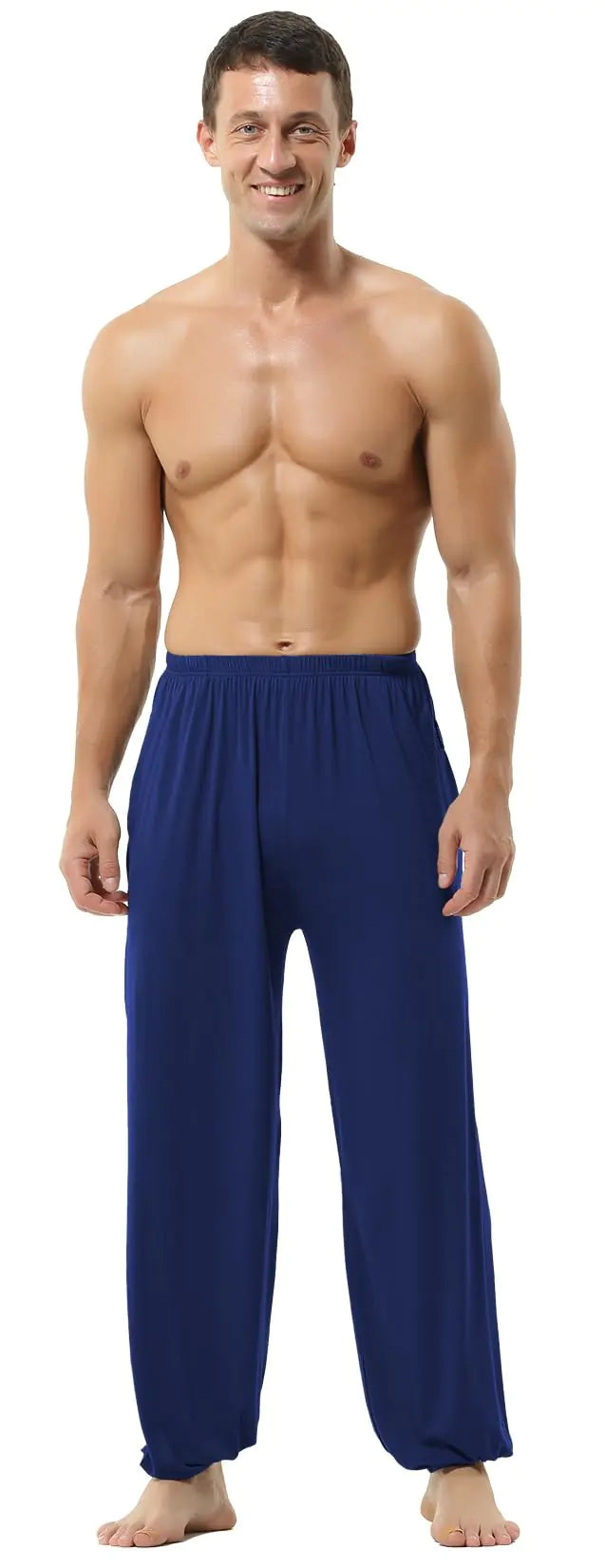 Pantalones Harem de Modal Suave y Spandex para Hombre HOEREV - Azul Marino