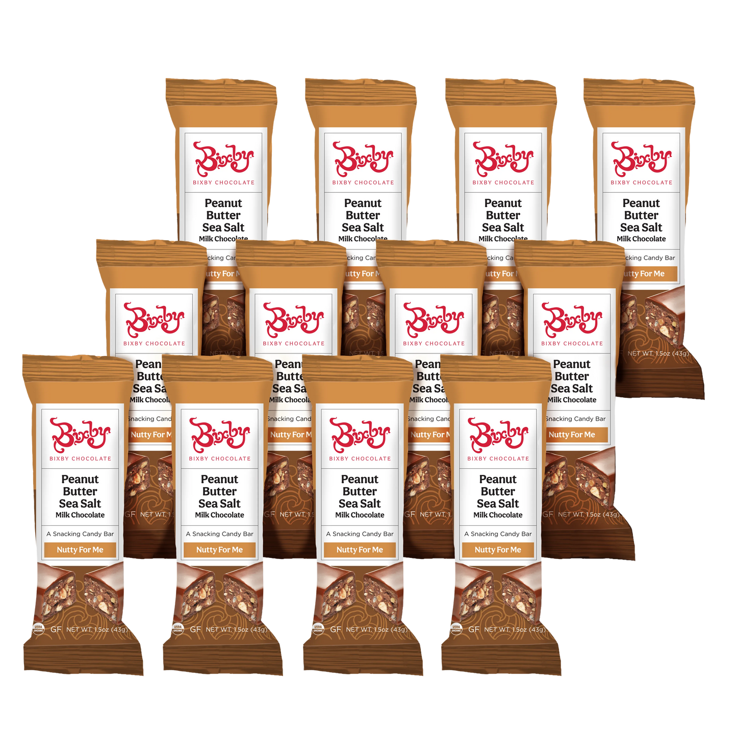 Nutty for Me - Chocolate con leche + Mantequilla de cacahuete crujiente + Sal marina de Maine