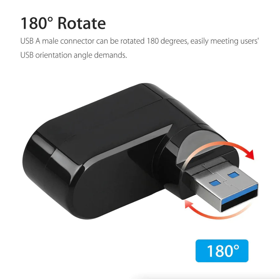 Répartiteur Multi HUB USB 3.0 à 3 Ports Haute Vitesse pour Bureau et Ordinateur Portable